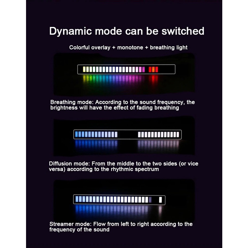 Lampu LED RGB Bar Strip Rhythm Light Sync Music Sound Control 32bit