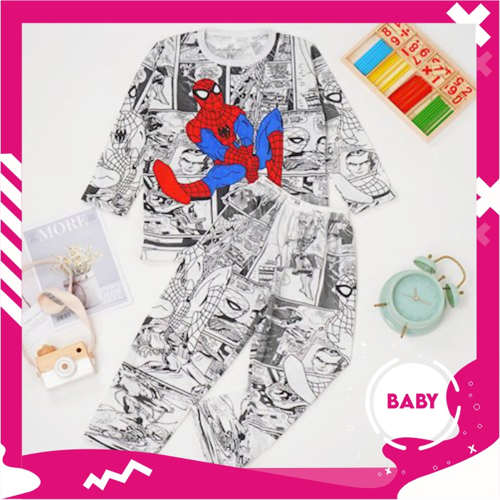 Setelan piyama koas anak baju tidur cewek cowok unyu full print pahlawan super hero SPIDERMAN motif 
