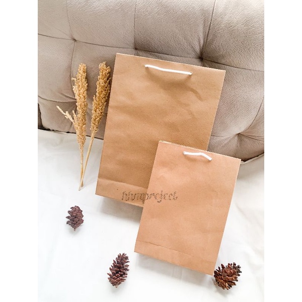 Paper Bag Coklat Polos untuk Hampers 1 box