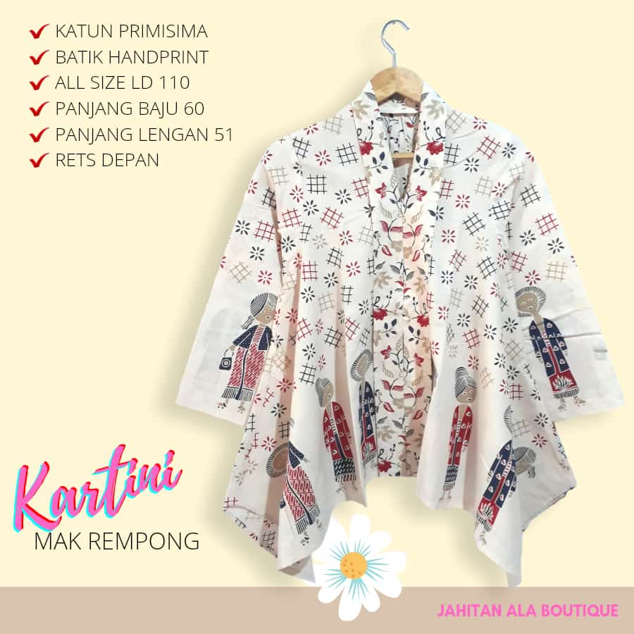 Blus kartini Mak Rempong batik solo batik karakter  trendy