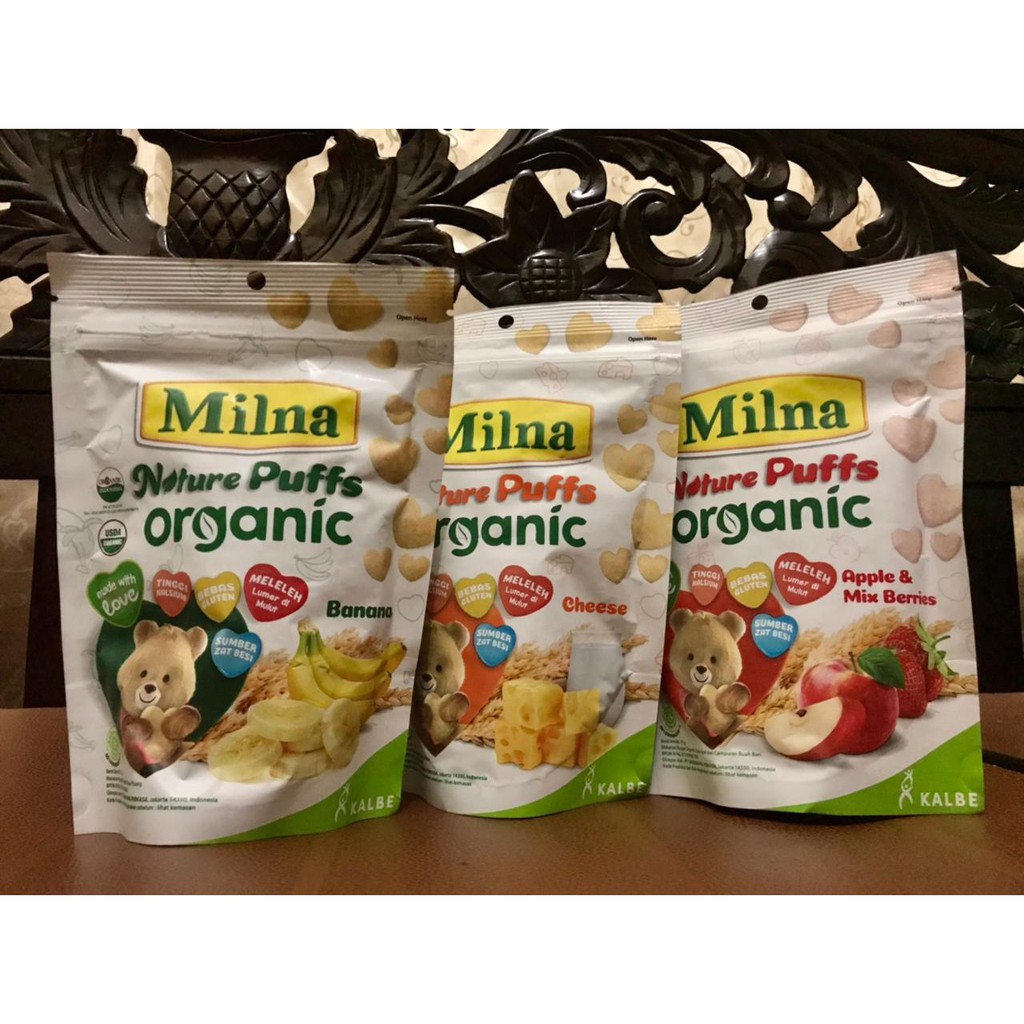 Milna Nature Puffs Organic Camilan Bayi Pouch 15 Gr