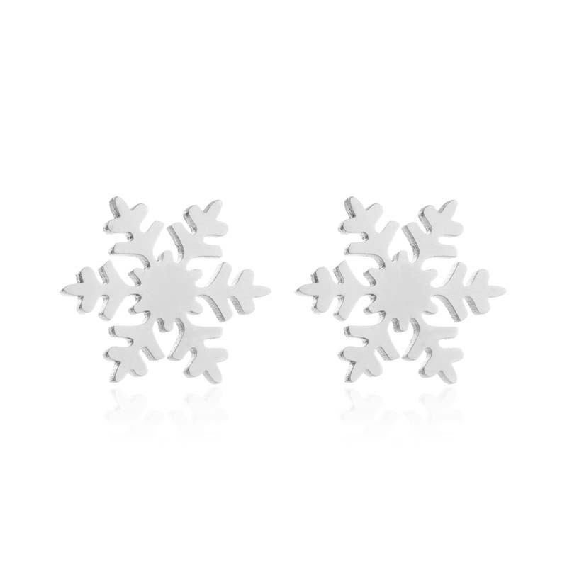 Set Anting Dan Kalung Desain snowflake Gaya Jepang Dan Korea Untuk Hadiah Natal