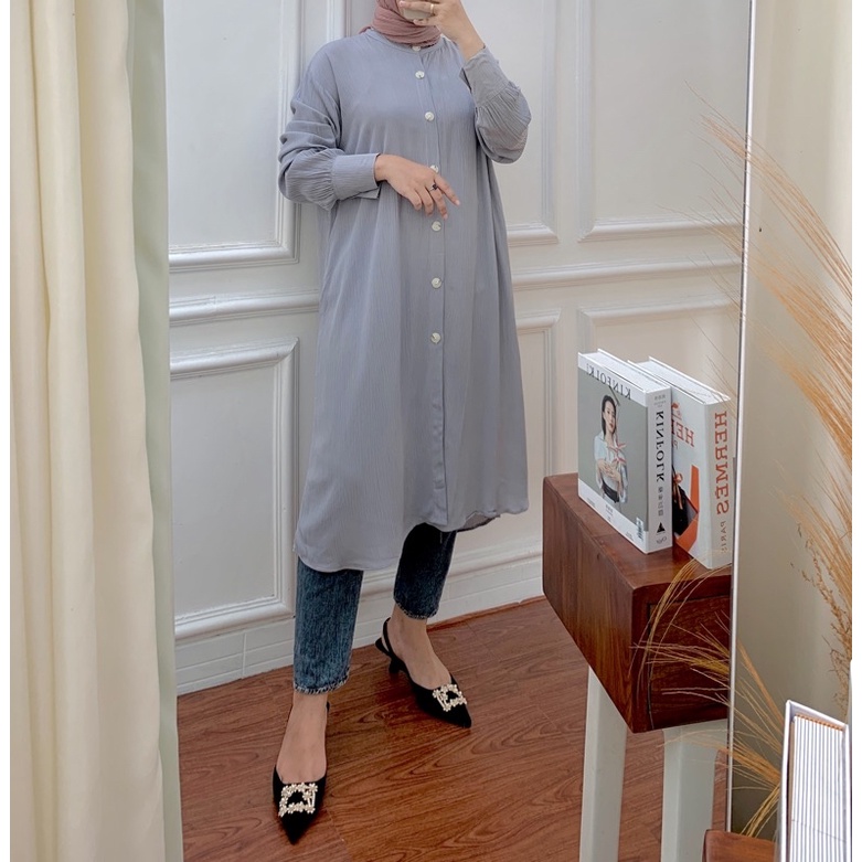 DIANA LONG TUNIK CRINKLE RAYON