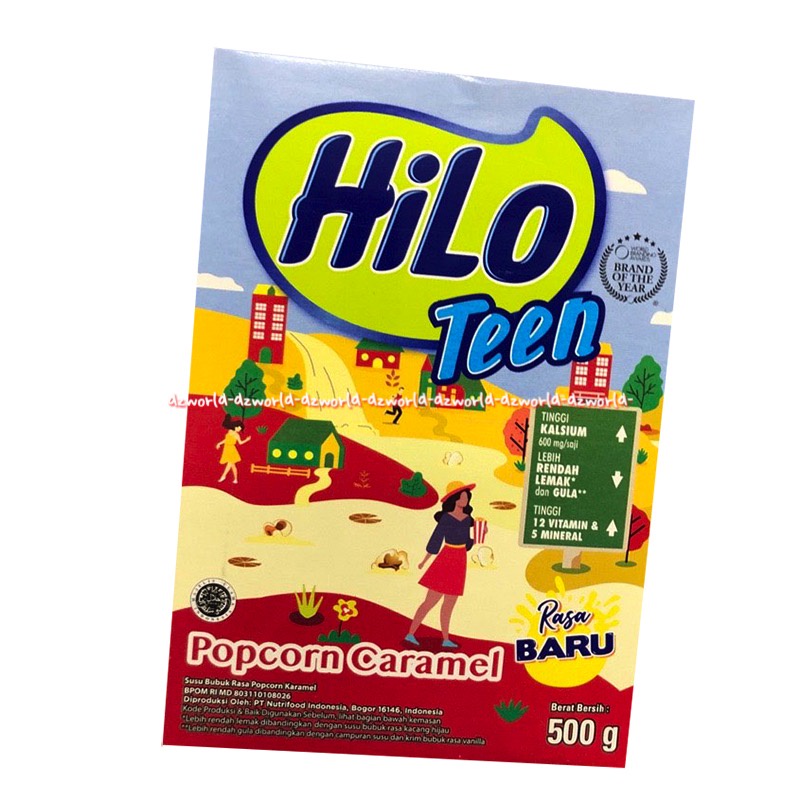 Hilo Teen Popcorn Caramel 500gr Susu Untuk Kalsium Pertumbuhan Tulang Hailo Ten Rasa Pop corn Karamel 500gr