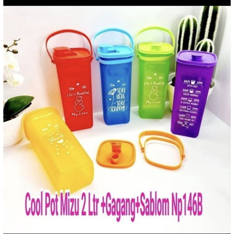 Botol Minum Air Kulkas 2 Liter Cool Pot MIZU 2L 2000ML Tutup Dgn Pegangan