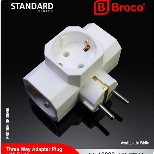 T BROCO Arde 13830 SNI 10A 2200 WATT T bambu broco t multi broco kuningan steker t cabang colokan listrik