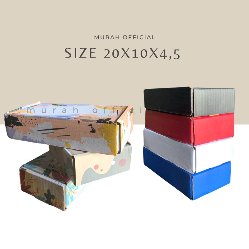 kardus 20x10x4,5 box warna merah hitam putih biru pink corak abstrak kotak kotak kue brownies cookie