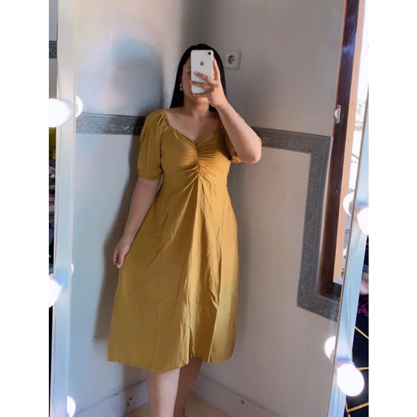 Hatistore/dress serut/dress rayon serut/dress mirabella/dress serut dada/grosir dress/grosir daster/