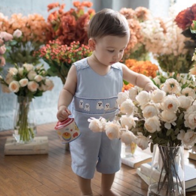 Halloween smocked romper