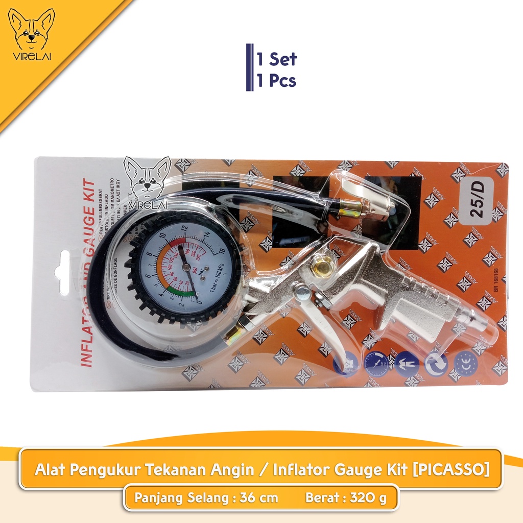 [ANALOG] Inflator Tire Pressure Gauge 3 in 1/ Alat Ukur Angin BAN 3 Fungsi