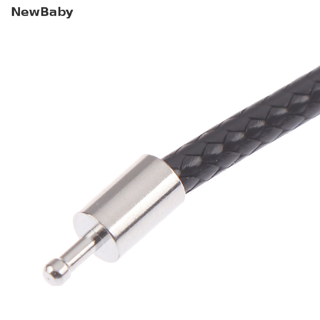 Newbaby Tali Kulit Wax 3mm Warna Hitam Dengan Gesper Stainless Steel