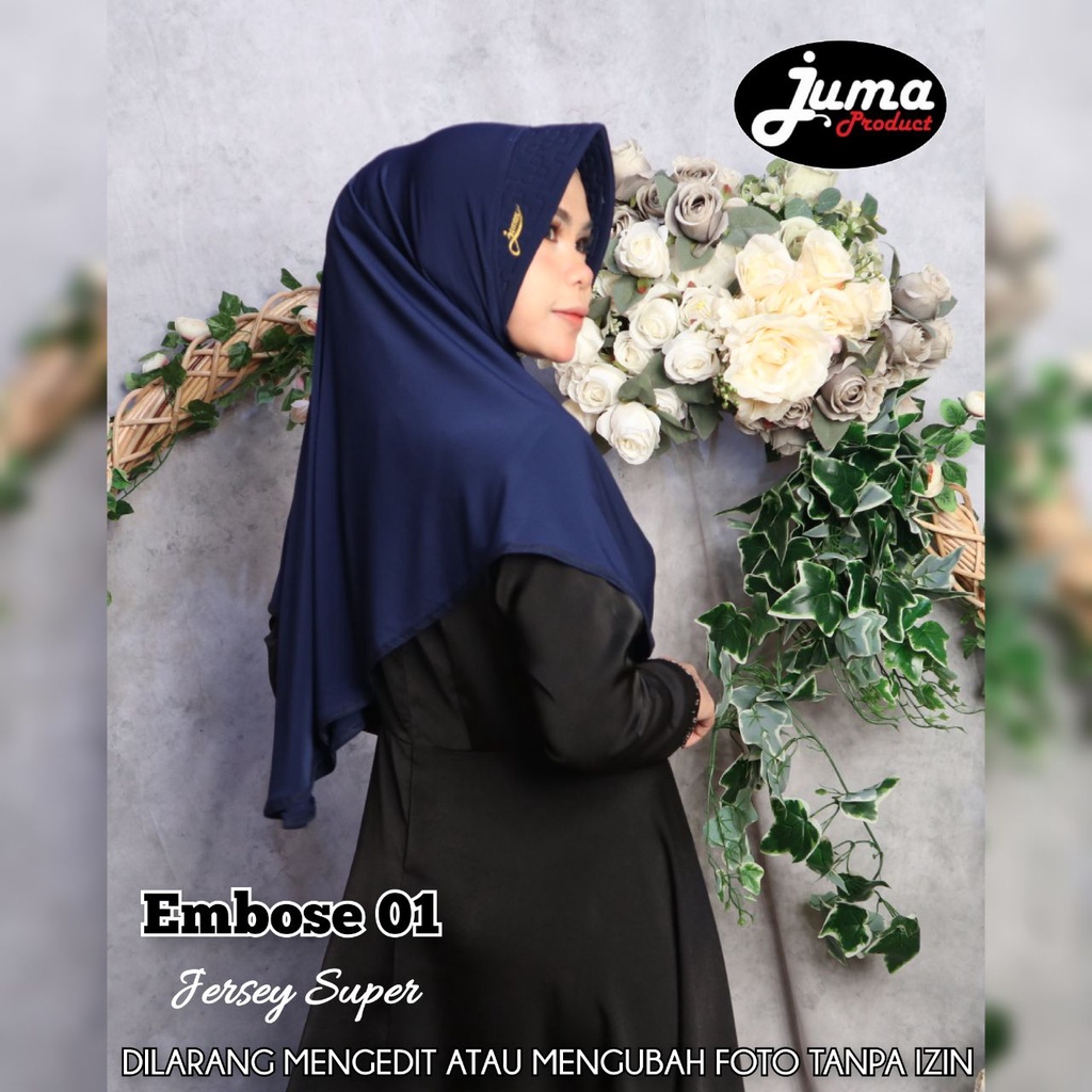 JUMA//JILBAB JERSEY SUPER//HIJAB INSTAN MURAH//PET EMBOS