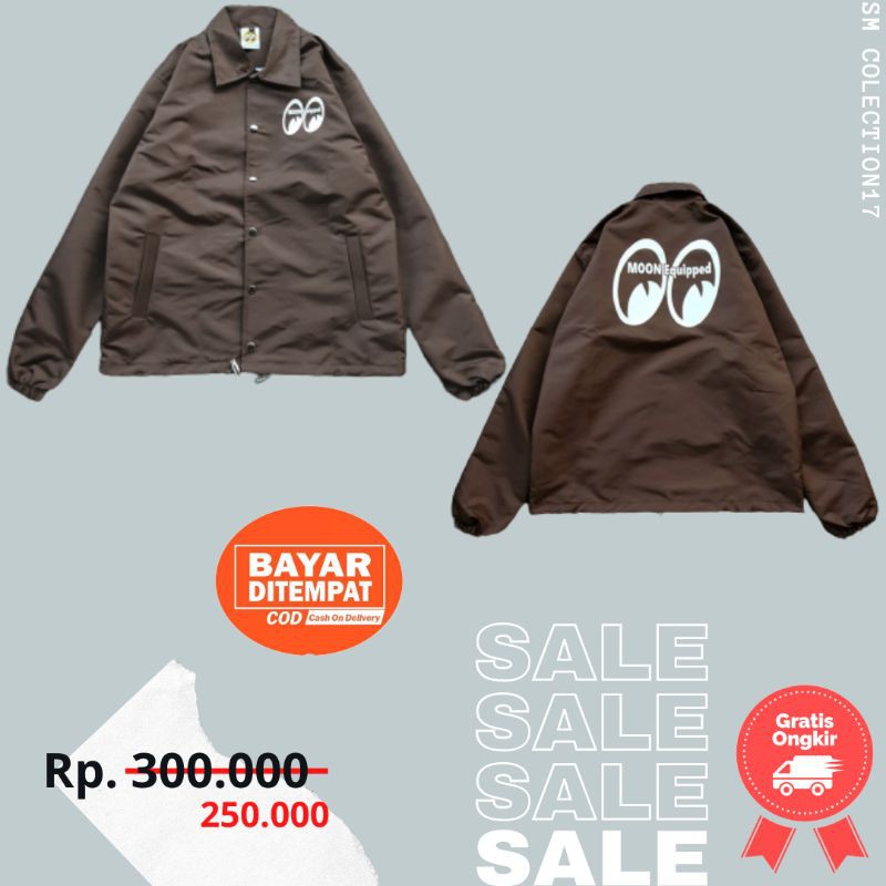 COACH WINDBREAKER MOONEYES EQUIPPED LOGO BROWN