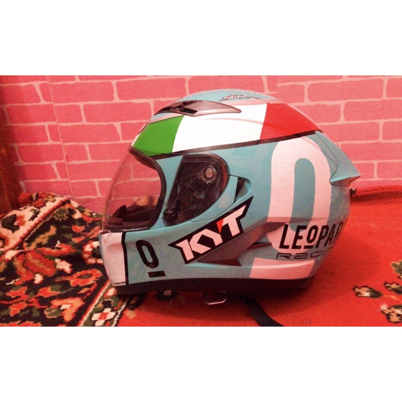Helm KYT vendetta 2 motif Leopard Blue Fullface vendetta Double visor Produk Original