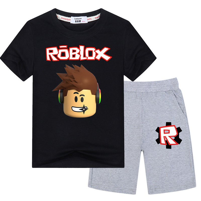 Boys Hot Games Clothes Set Roblox Short Sleeved T Shirt And Shorts - outfit roblox clothes id