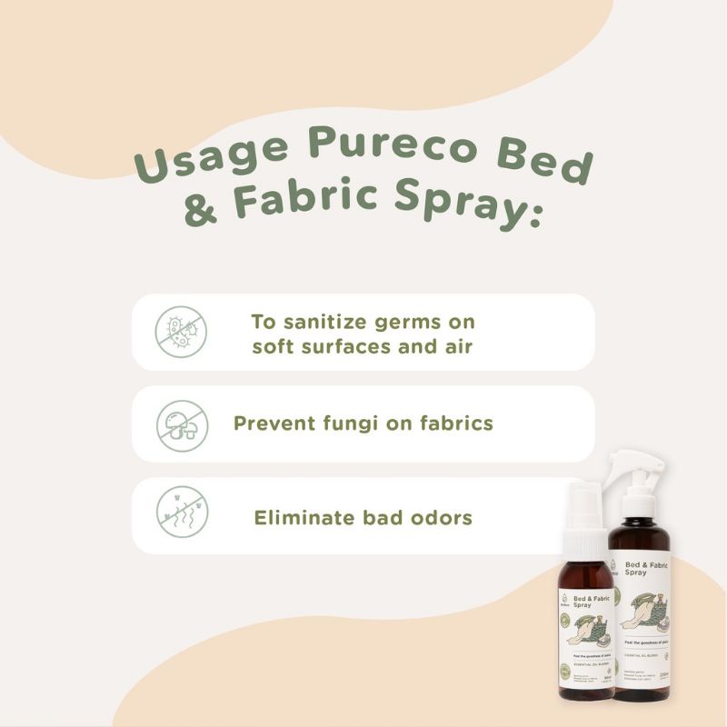 Pureco Bed &amp; Fabric Spray - Pureco Furcace Sterill Kain Kasur Pakaian Bayi - Desinfektan Kain Baby - Spray Steril Kain