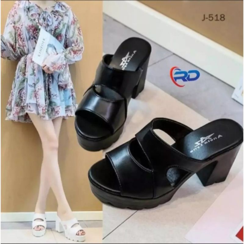 HEELS SANDAL HAK WANITA SENDAL GERIGI SELOP LUCU SANTAI EMORY IMPORT