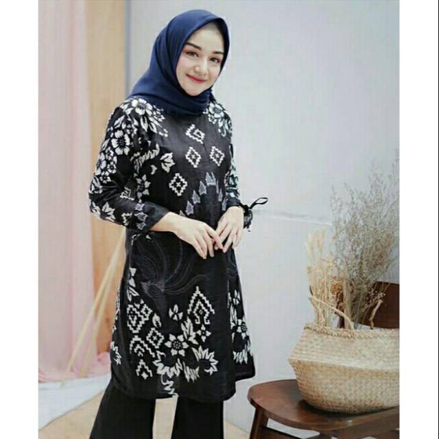 Tunik Batik Latansa Mataram Santika Dress Batik Cendrawasih Monica Parang Soft Tunic V Garuda Putih