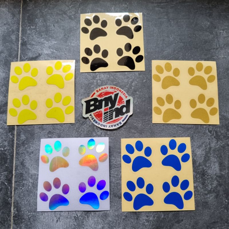STICKER STIKER TELAPAK KAKI KUCING ANJING ISI 4 CUTTING
