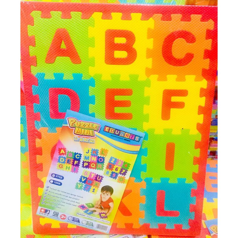 Edumats Puzzle Mini Matras Motif Huruf Dan Angka