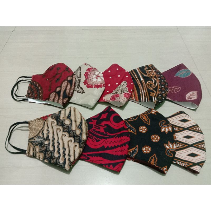 masker kain batik 3lapis