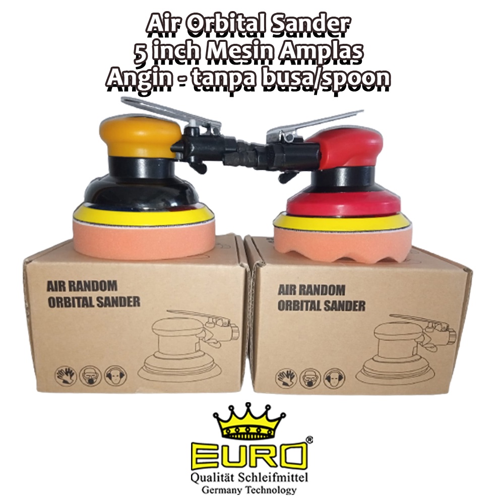 Air Orbital Sander 5 inch Mesin Amplas Angin - tanpa busa/spoon