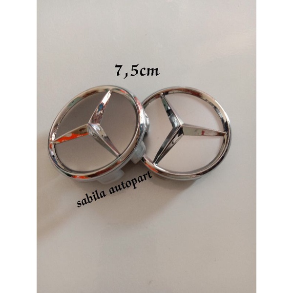 tutup dop velg atau dop roda mobil mercy chrome diameter 7,5cm