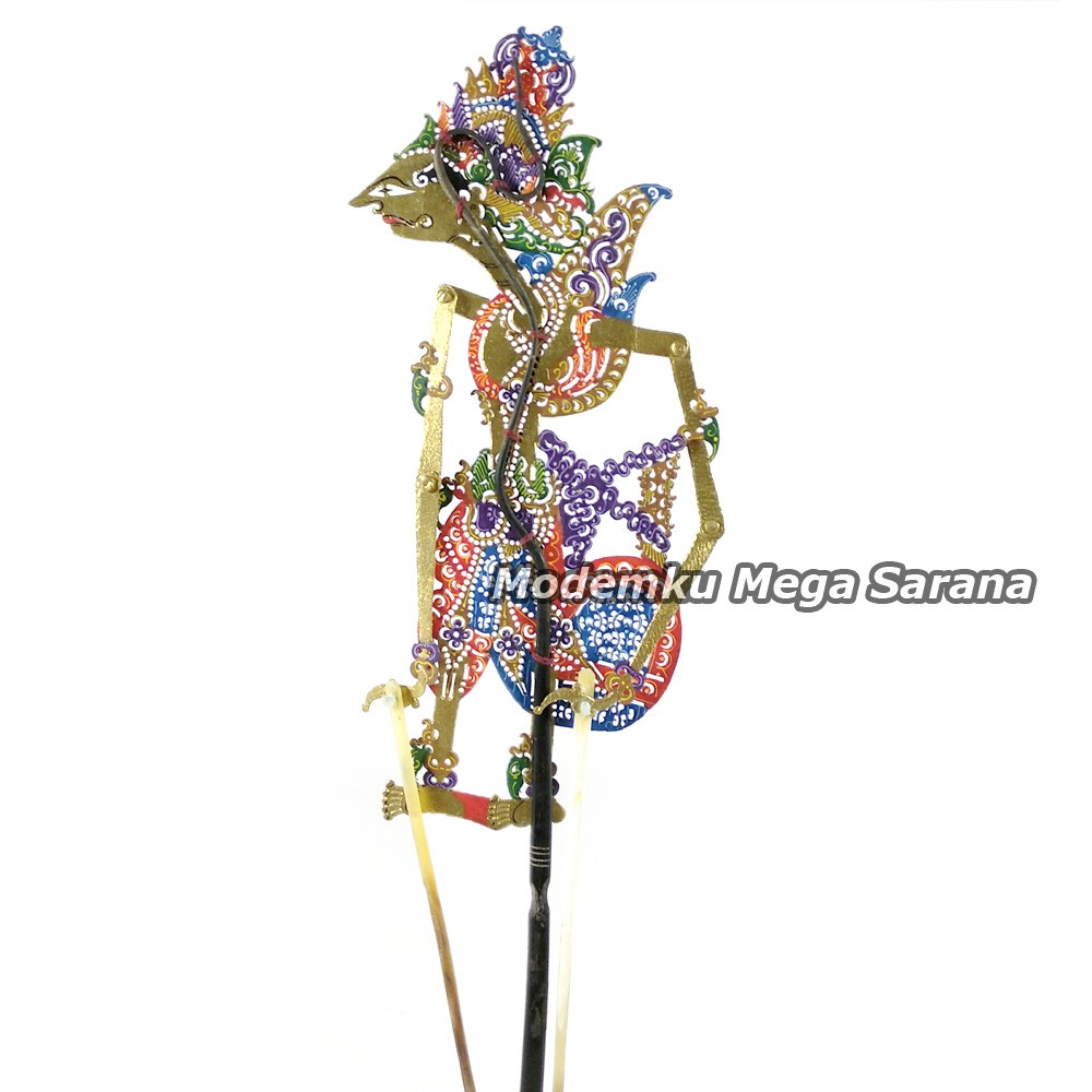 Wayang Kulit Mini Caperan Super 20 Cm - Prabu Kresna Emas