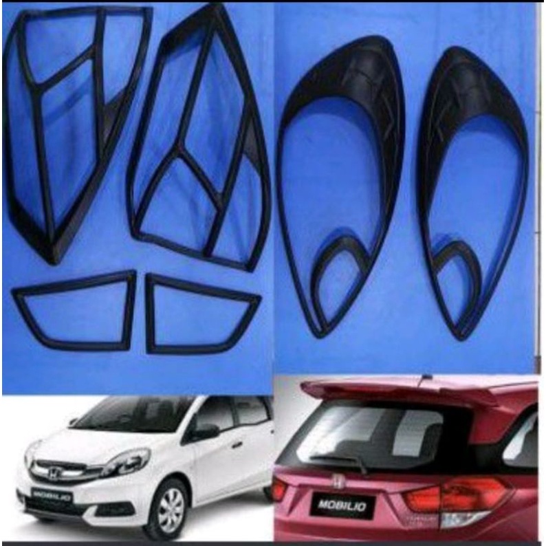 PAKET VARIASI MOBILIO DEPAN BELAKANG HITAM GARNISH HEADLAMP LAMPU STOP MOBILIO BLACK DOFF DOP