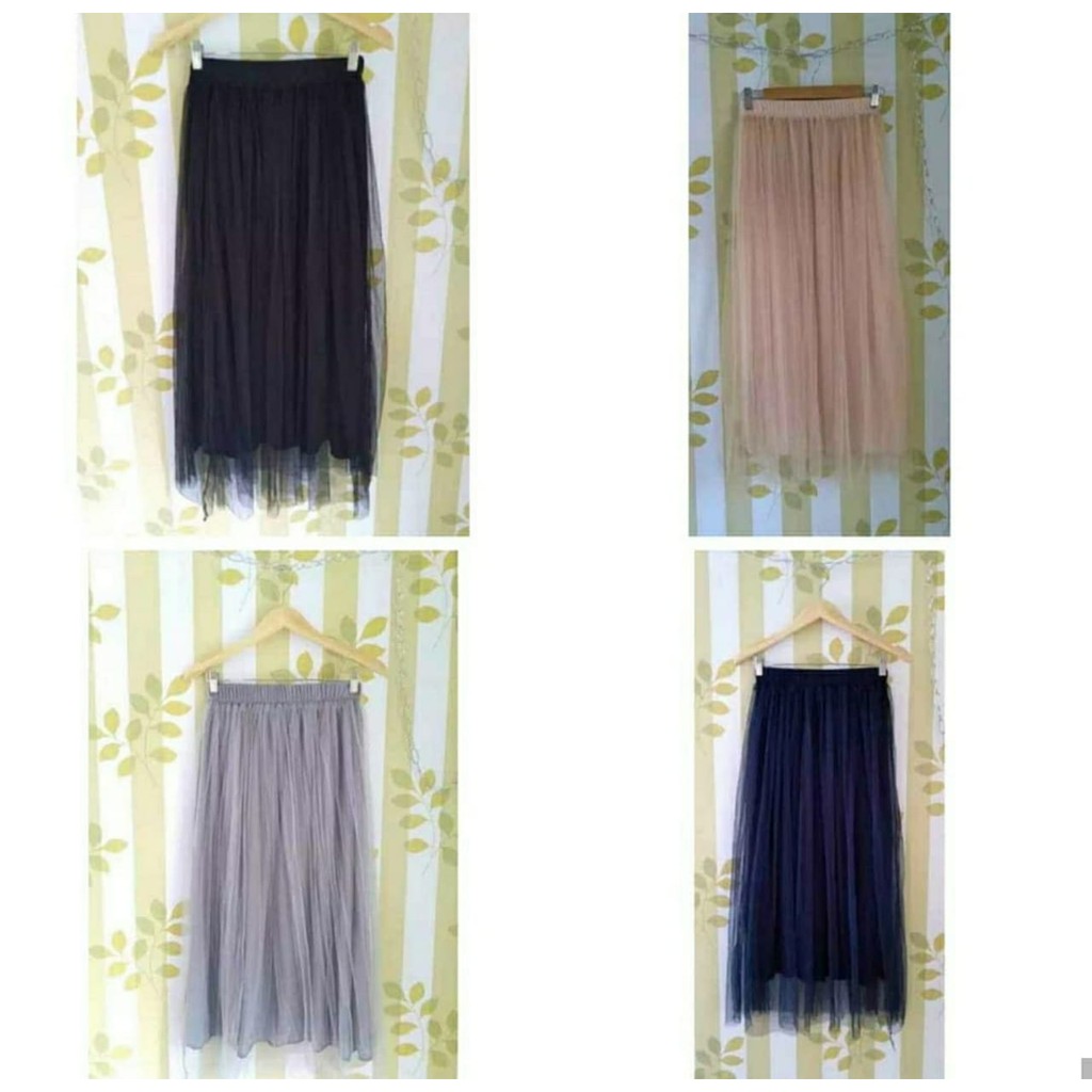 ROK TUTU PANJANG PREMIUM / ROK TUTU JARING TILE TERBARU