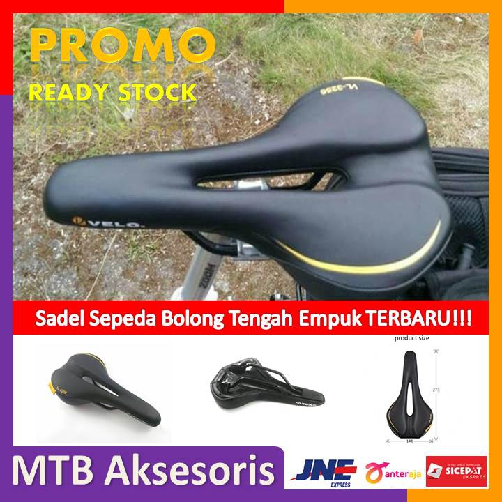 Jok Sadel Sepeda Mtb Gunung Minion Lipat Velo 3256 Berhan GEL Super Empuk Bolong Tengah danTerlaris