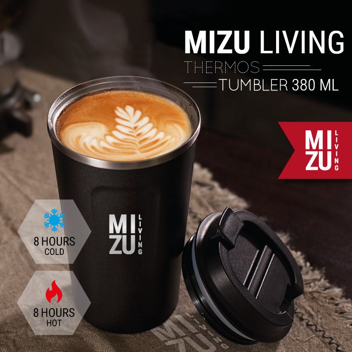 MIZU LIVING 380ml Coffee Tumbler Vacuum Thermos Hot & Cold Stainless Steel Cup Mug-1