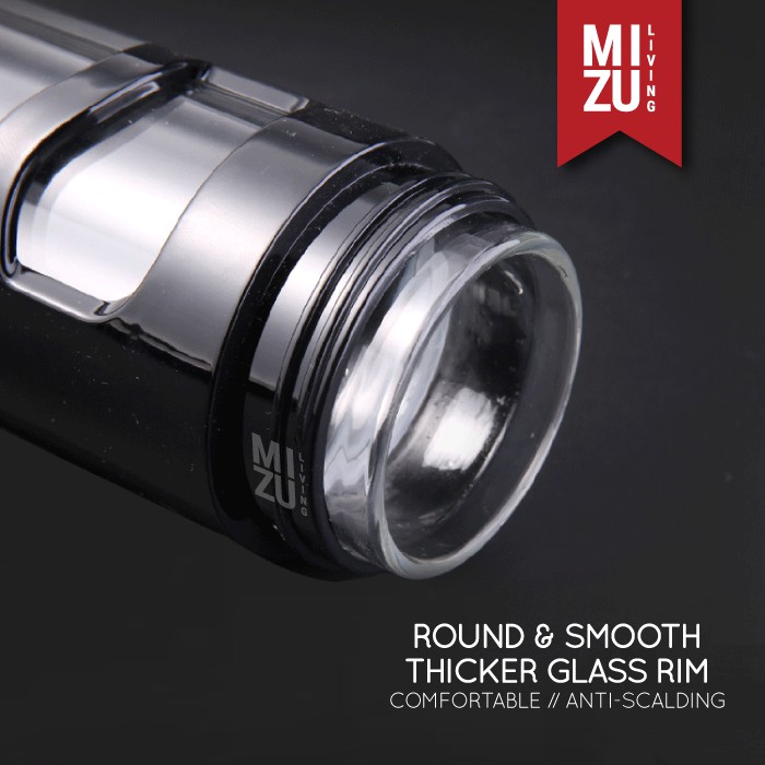 KOU-CHA Glass Water Bottle Botol Air Minum Kaca Tumbler 350ml Saringan Teh Infused Water BPA-Free-4