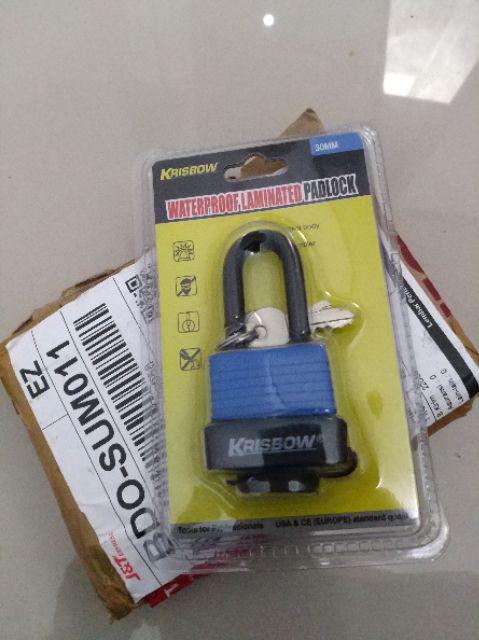 Krisbow Gembok Waterproff Long Beam 30 Mm - Gembok Tahan Air 30 Mm