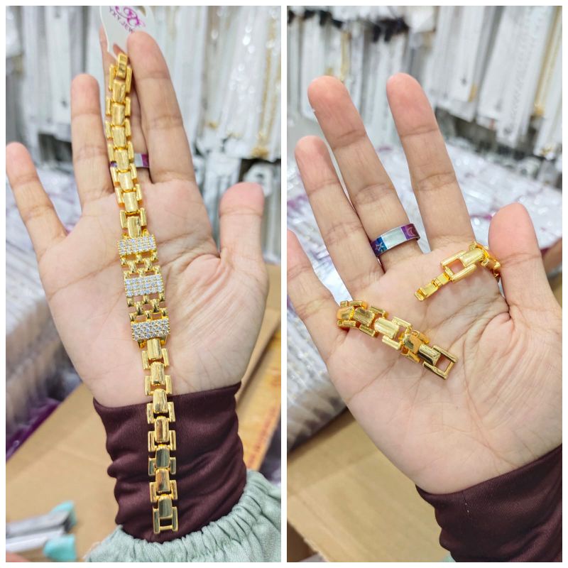 GELANG PERMATA/GELANG RANTAI YAXIYA/GELANG TANGAN GOLD/PERHIASAN/GELANG LAPIS EMAS