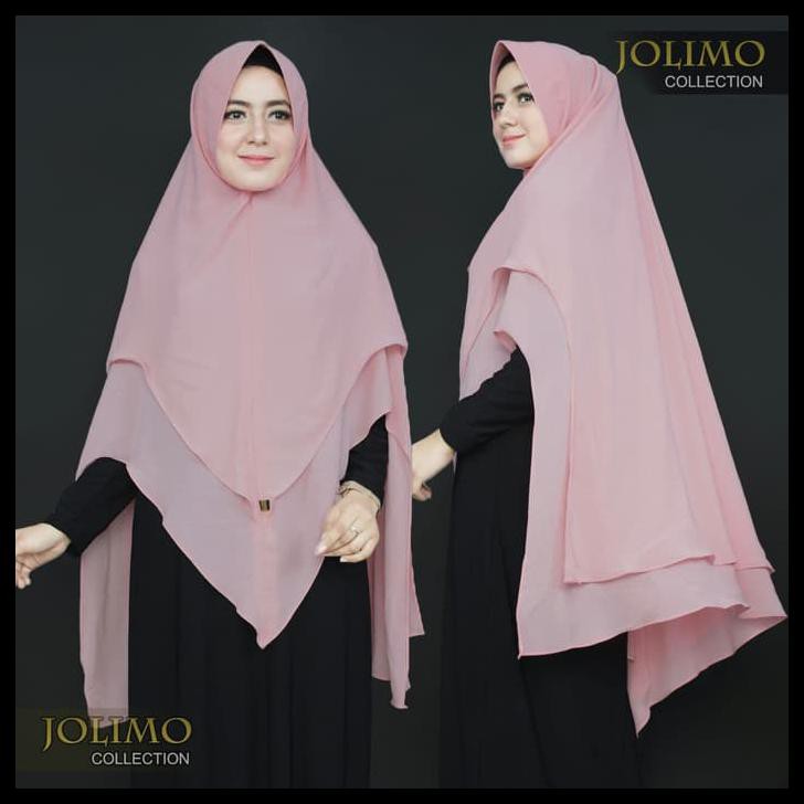 Khimar Ceruti Babydoll Lv Pinguin Hijab Syari 2 Layer Pet Antem