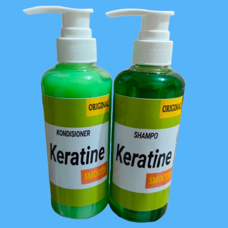 Paket keratine Pelurus rambut shampo+Kondisioner keratine 250ml+250ml