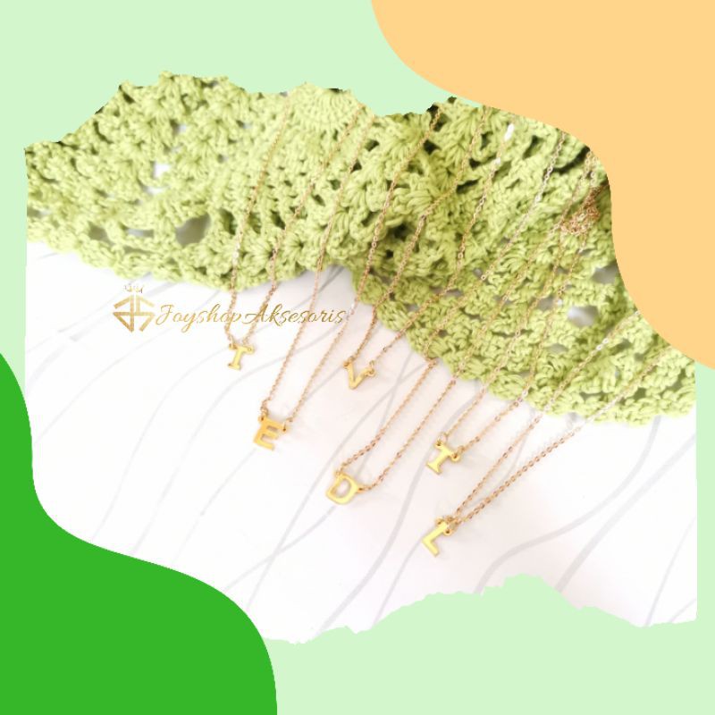 Kalung Huruf Nagita kecil titanium anti karat/kalung inisial wanita/kalung abjad A - Z/fashion korea