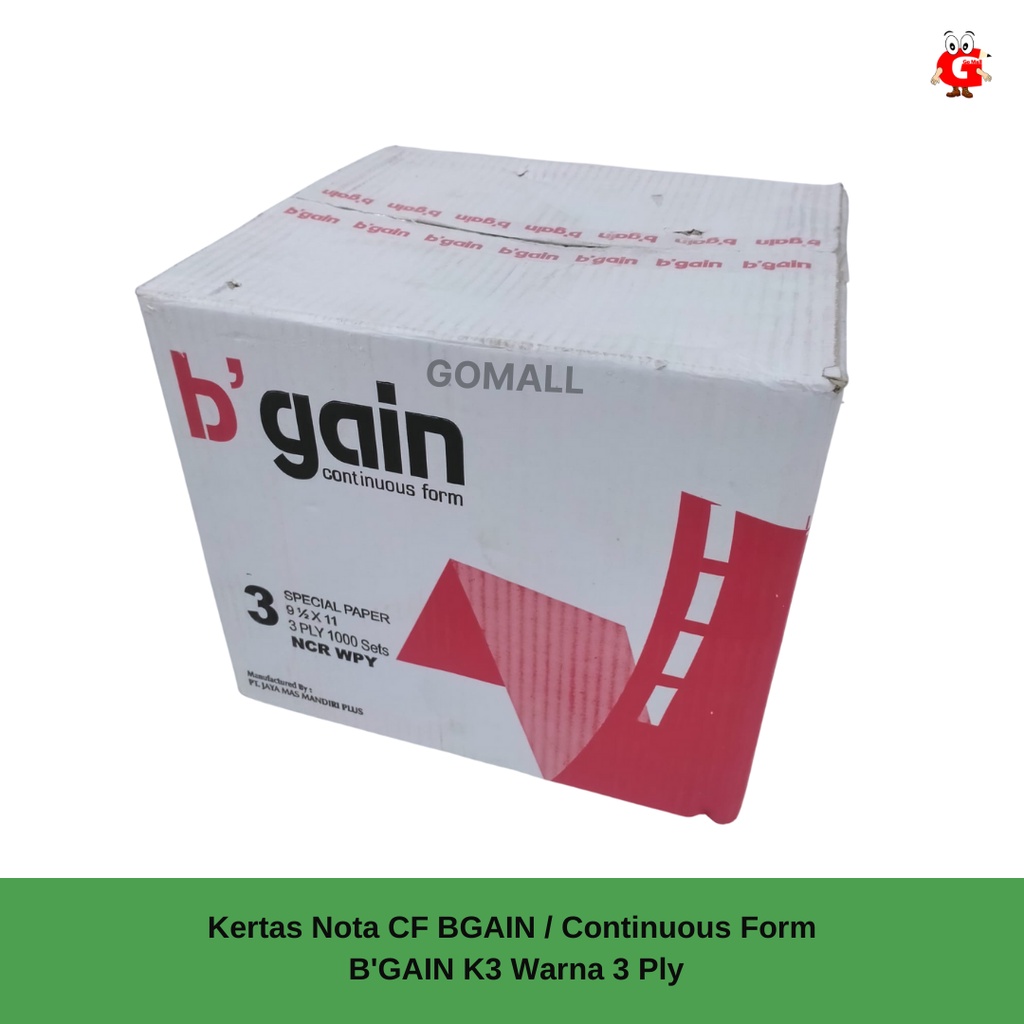 

Bgain Kertas Continuous Form / CF K3 Warna - 3 Ply Rangkap - Panjang 9,5 x 11 Inch
