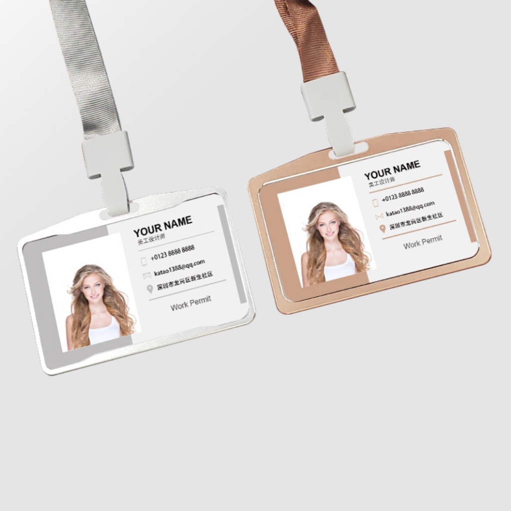 

Minicart ID Card holder Aluminium / Name Tag Holder / Tempat ID Card Aluminium - Landscape