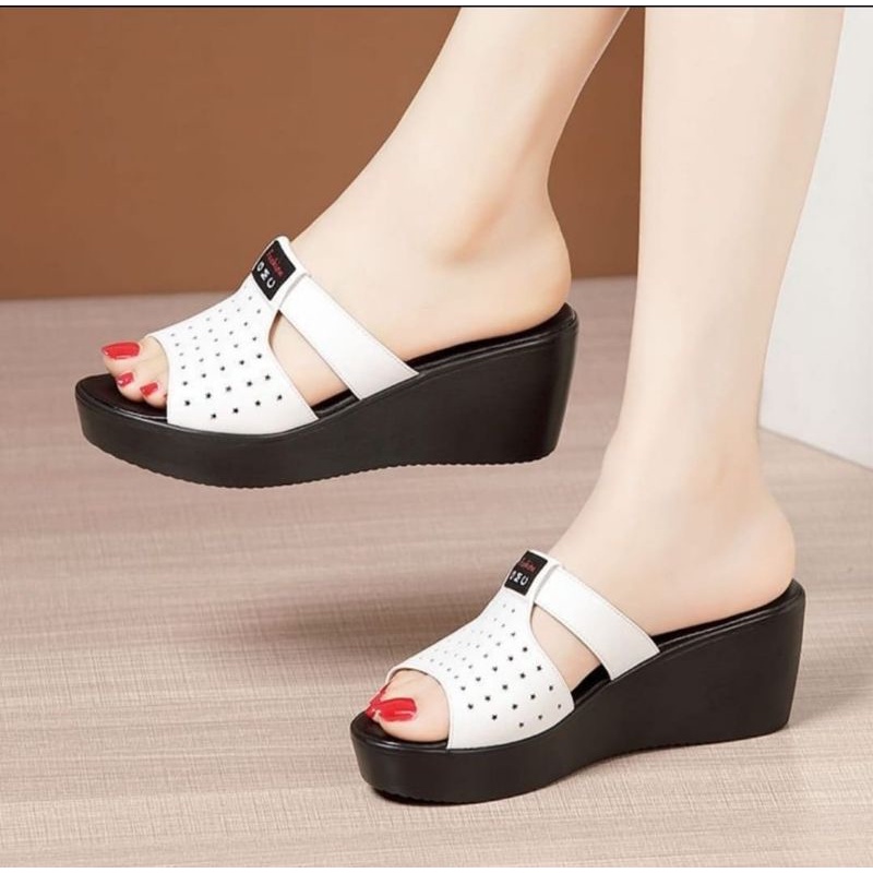 ABBUSHOES  Nn 28 wedges laser sol karet gmc fashion 7cm