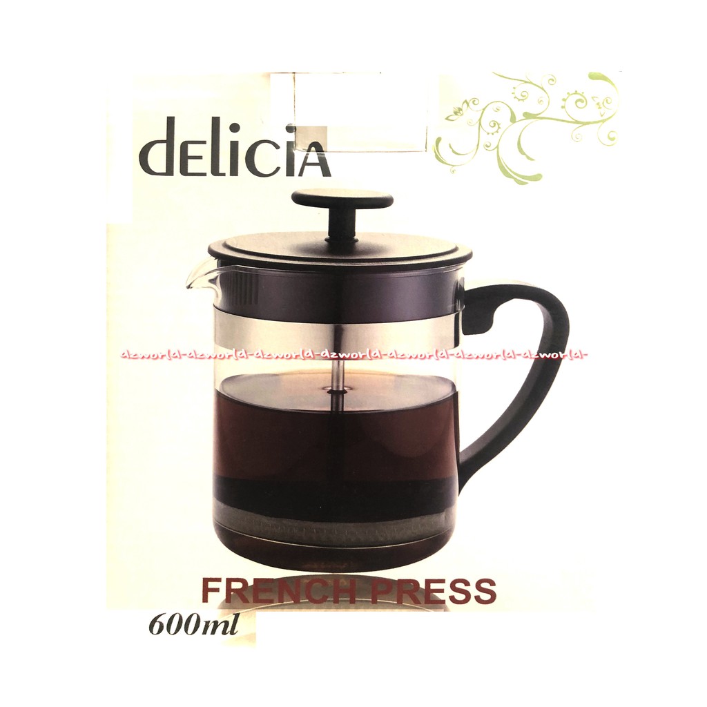 Delicia Fresh Press 600ml Cangkir Mengaduk Membuat Teh Pembuat Kopi