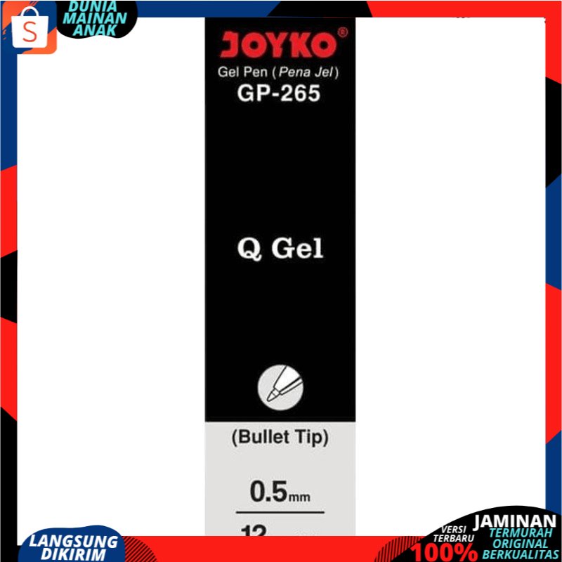 PEN Pulpen Joyko Gel Cetek Q Gel G P-265 ISI 12 PCS (1PAK )