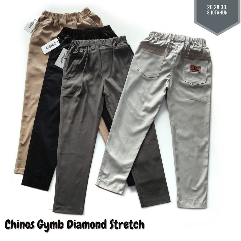 Celana Panjang Chinos Anak Cowo 8-10 Tahun Diamond Stretch