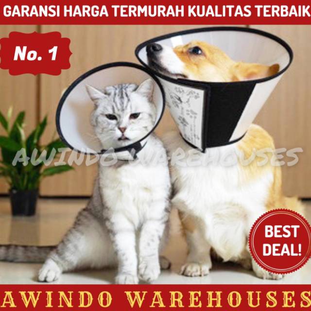 PET COLLAR CONE LINGKARAN PELINDUNG CORONG PENUTUP LEHER KEPALA ANTI BITE ANJING KUCING DOG CAT NO 1