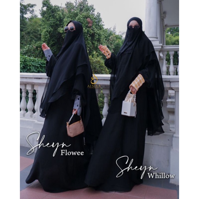 Gamis Syari Ainaa Sheyn Series | Busana Muslim Syari | Gamis Hitam | Baju Umroh Hitam
