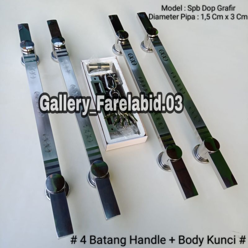 Handle Pintu Kupu Tarung 60 Cm Set Kunci Gagang Tarikan Pintu 45 Cm Pegangan Pintu Rumah Minimalis 33 Cm