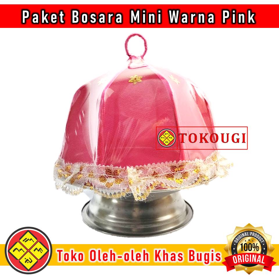 Bosara Mini Satu Paket Ukuran Piring Kecil Terbuat Bahan Stainless Penutup Warna Pink
