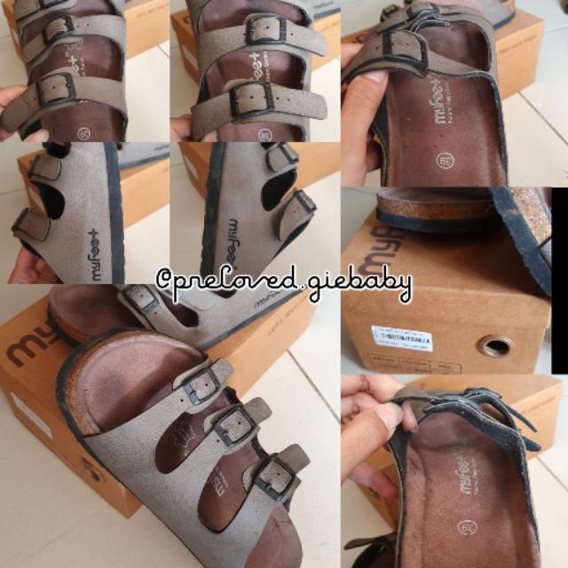 PRELOVED - MyFeet Sandal Brown - Sendal Perempuan Wanita