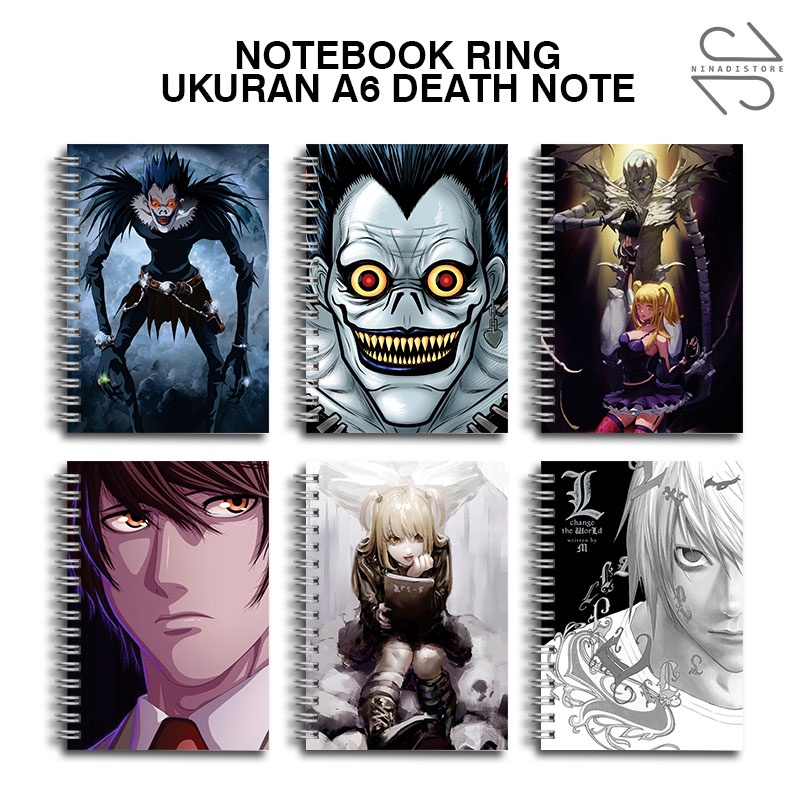 

(BELI 6 GRATIS 1)Buku Tulis Catatan buku notebook buku diary Notebook Ring Spiral A6 60 Lembar koleksi gambar death note part1